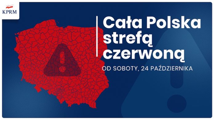 Polska czerwona strefa koronawirus COVID-19