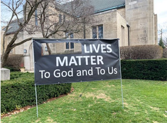 Evanston Black Lives Matter baner wandalizm